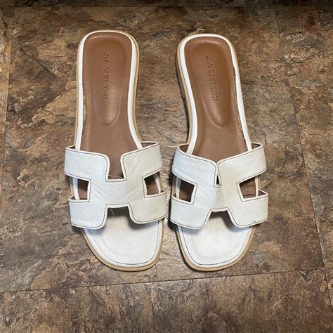 white hermes slides dupe